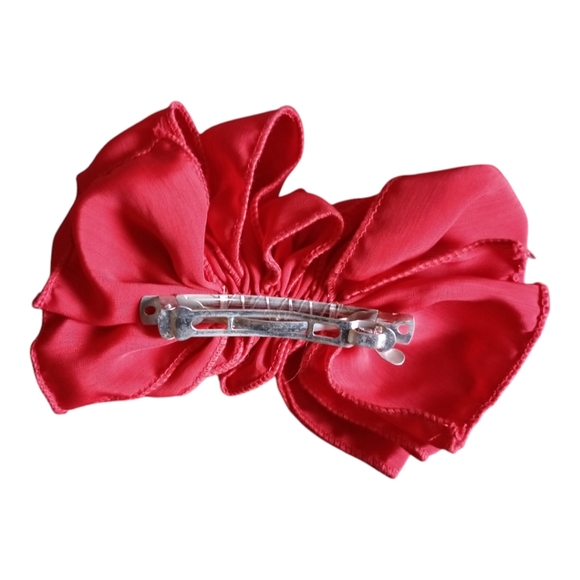 Fabric Barrettes (2), Red, Pre-owned - Picture 3 of 7